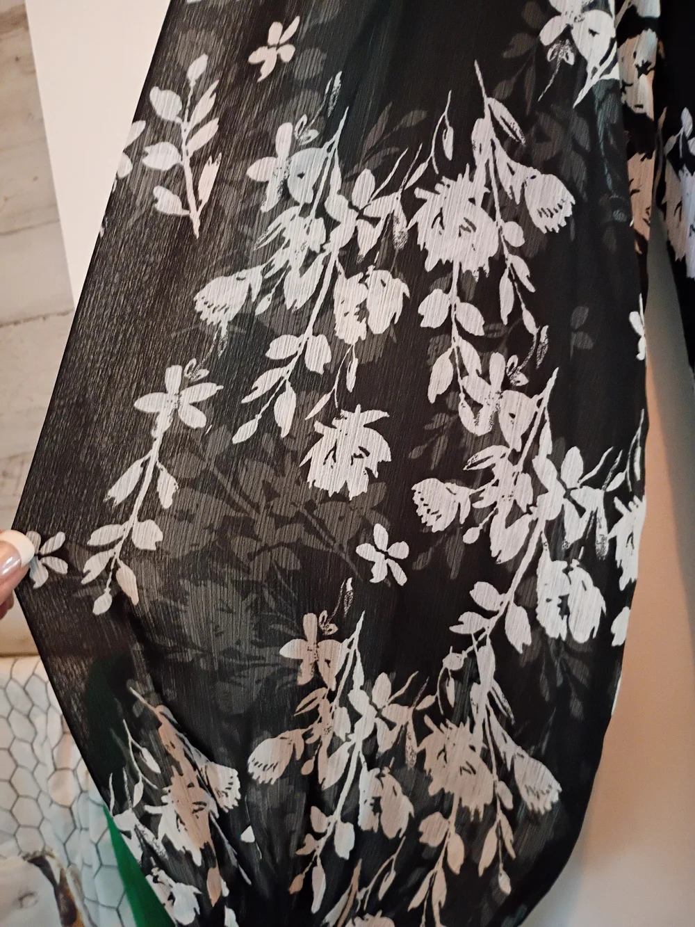 Calvin Klein Black Maxi Dress with Light Blue Floral Print - Picture 6 of 13